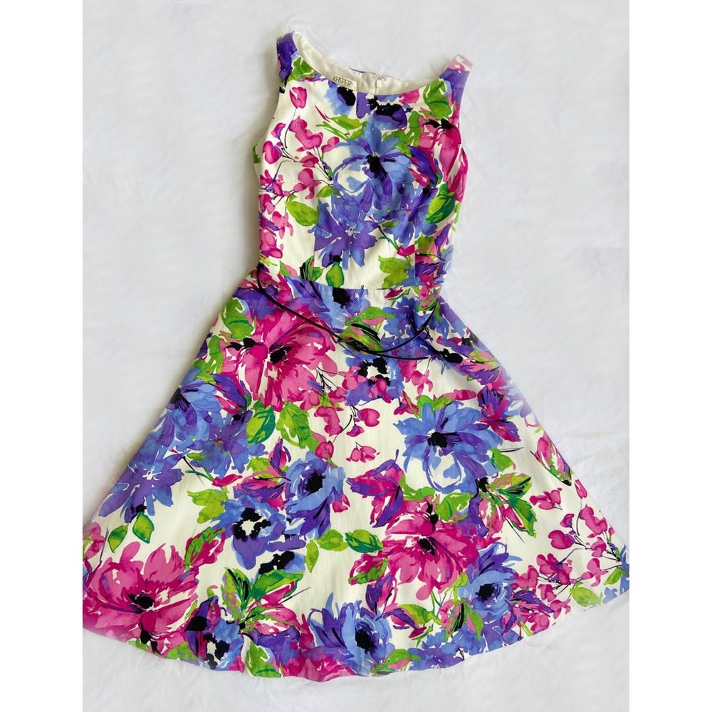 Kasper Floral Midi Dress - Pink, Purple, Green